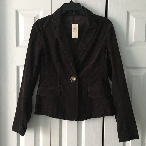 Ann Taylor Corduroy Single Button Brown Jacket 2 - Picture 1 of 8